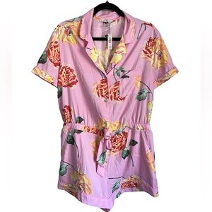 NEW Victoria’s Secret Pink Floral Pajama Romper Large